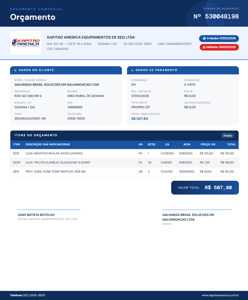 Gerador de Orçamento screenshot 1