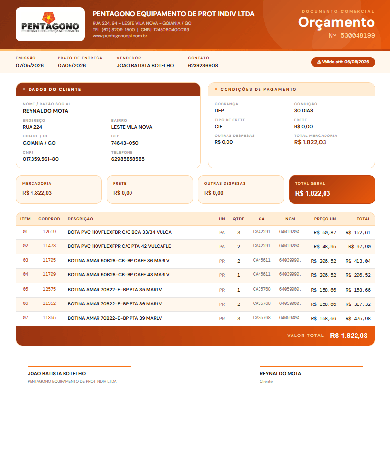 Gerador de Orçamento screenshot 3